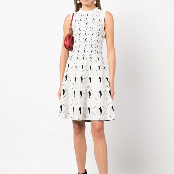 Lela Rose Dresses | Lela Rose Reversible Jacquard Sleeveless Knit Dress | Color: Black/Cream | Size: S | Shopallposh's Closet